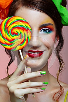 Girl wit lollipop