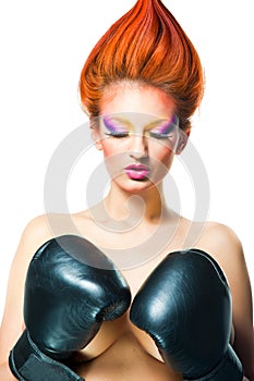 girl withboxing gloves