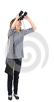 Girl witn binocular