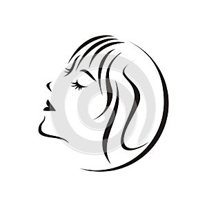 Girl Woman Face vector illustration for beauty spa logo, salon, beauty care and other