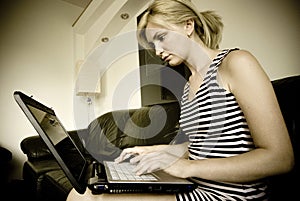 Girl working on her laptop