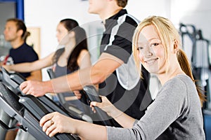 Girl working out at the gym