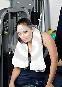 Girl working out in the gym