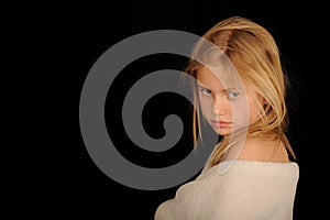 Girl wrapped in towel