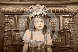 GIRL WITH wreaths of flowers on the head