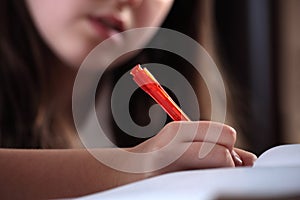 Girl writing