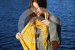 Girl with a yellow scarf