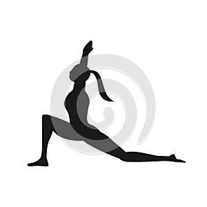 Girl in yoga position icon isolated on white background.