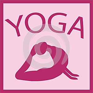 Girl in yoga position. Isolated female silhouette. Vector woman