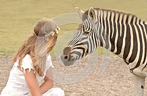 The girl and the zebra