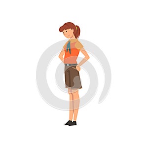 Girl Zoo Worker, Volunteer, Professional Zookeeper Character Caring of Animal Vector Illustration