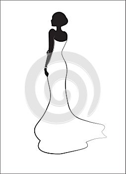Girle silhouette bride photo