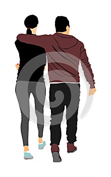 Girlfriend and boyfriend hugging on date vector. Love concept. Boy and girl closeness vector. Togetherness and tenderness. Sporty