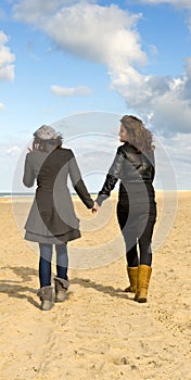 Girlfriends on beach