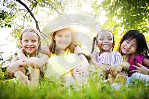 Girlfriends Femininity Friendship Closeness Smiling Concept photo