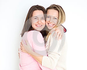 Girlfriends. Happy girls young women hiking portrait of smiling friends having fun together