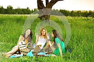 Girlfriends on picnic