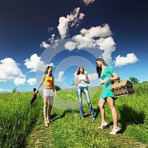 Girlfriends on picnic photo