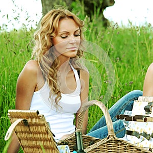 Girlfriends on picnic photo