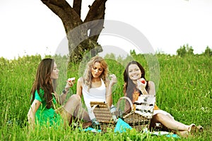 Girlfriends on picnic