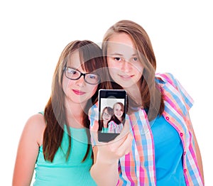 Girlfriends taking a selfie photo