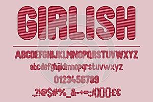 Girlish Coquette Color Font Set. Stylish Typography Design