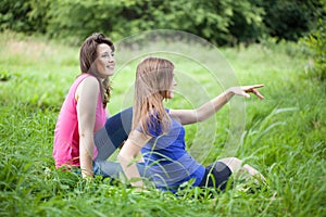 Girls admire the view