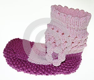 Girls baby socks, socks, gestrick in pink