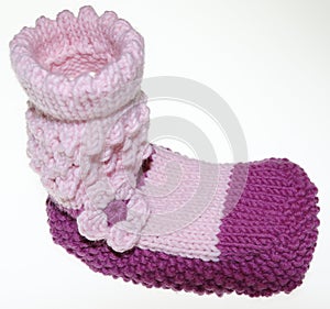 Girls baby socks, socks, gestrick in pink