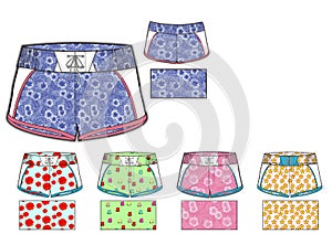 Girls Barbados shorts design template