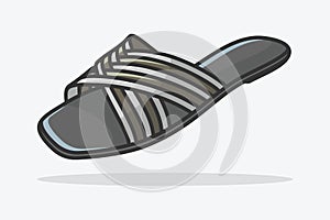 Girls Beautiful Slipper Shoe vector illustration. Beauty fashion objects icon concept. New arrival women party slipper vector