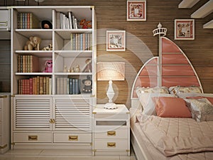 Girls bedroom in classic style