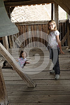 Girls in bell tower