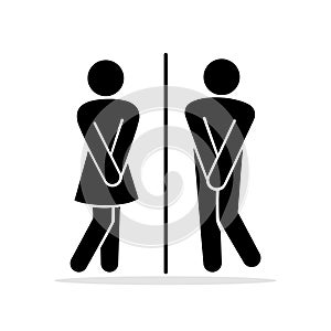 Girls and boys restroom pictograms