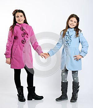 Girls in the bright coats photo