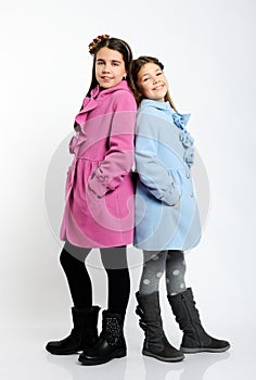 Girls in the bright coats photo