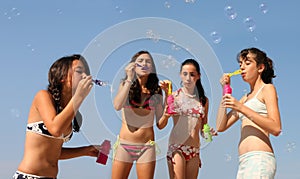 Girls with bubbles