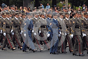 Girls cadet unit in march