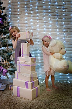 Girls and Christmas gifts