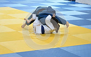 Girls compete in Judo