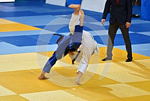 Girls compete in Judo