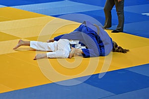 Girls compete in Judo