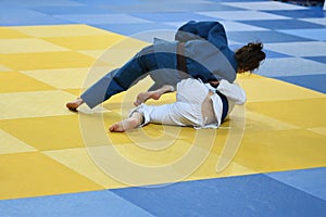 Girls compete in Judo