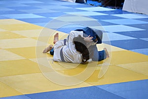 Girls compete in Judo