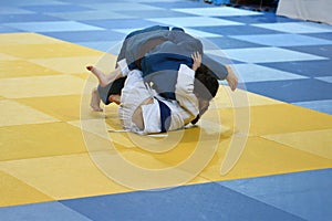 Girls compete in Judo