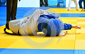 Girls compete in Judo