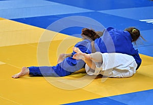 Girls compete in Judo