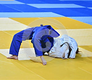 Girls compete in Judo