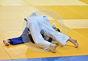 Girls compete in Judo