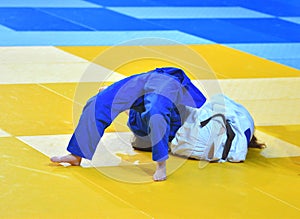 Girls compete in Judo